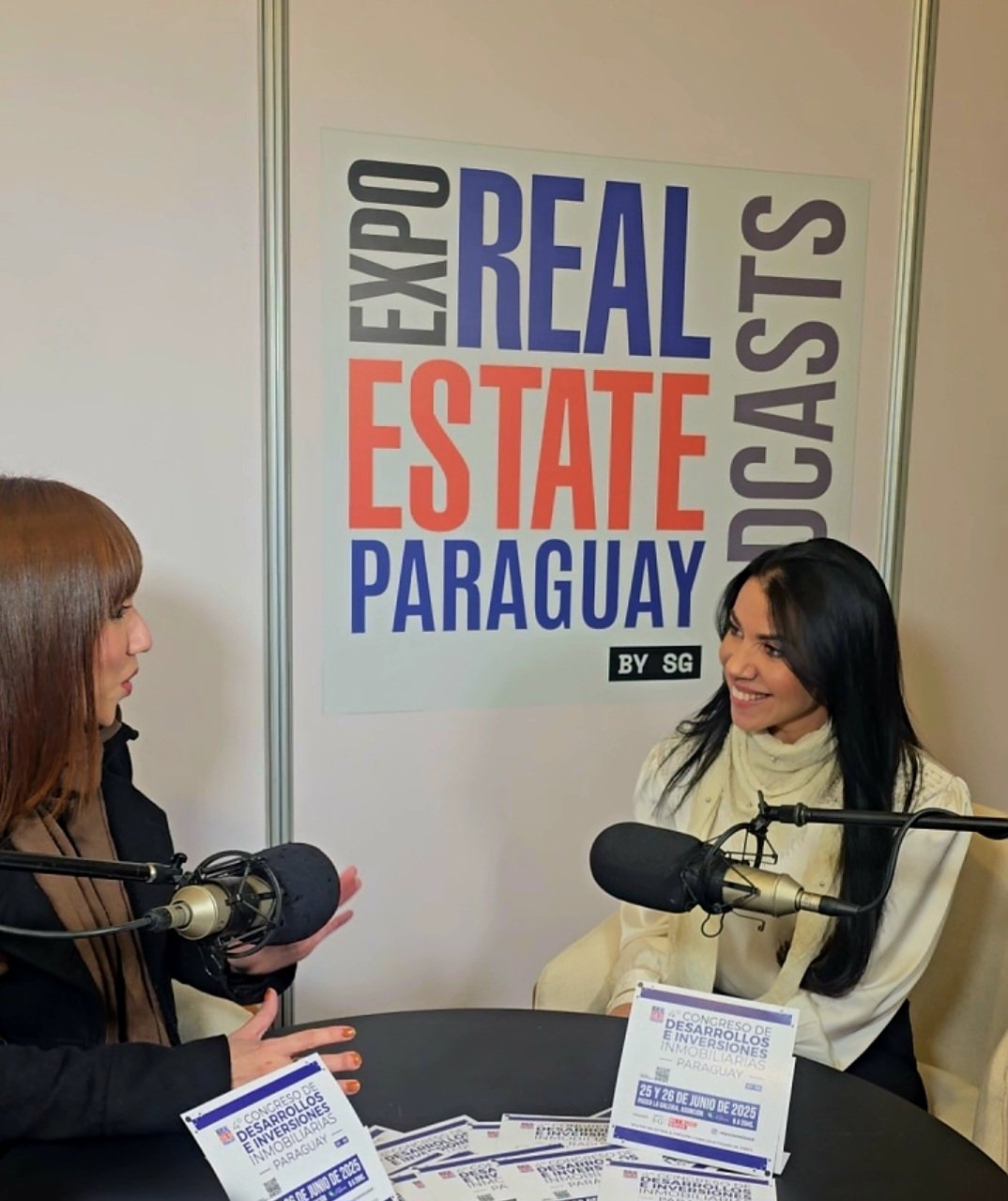 Mariana Soriano en la entrevista de Expo Real Estate Paraguay